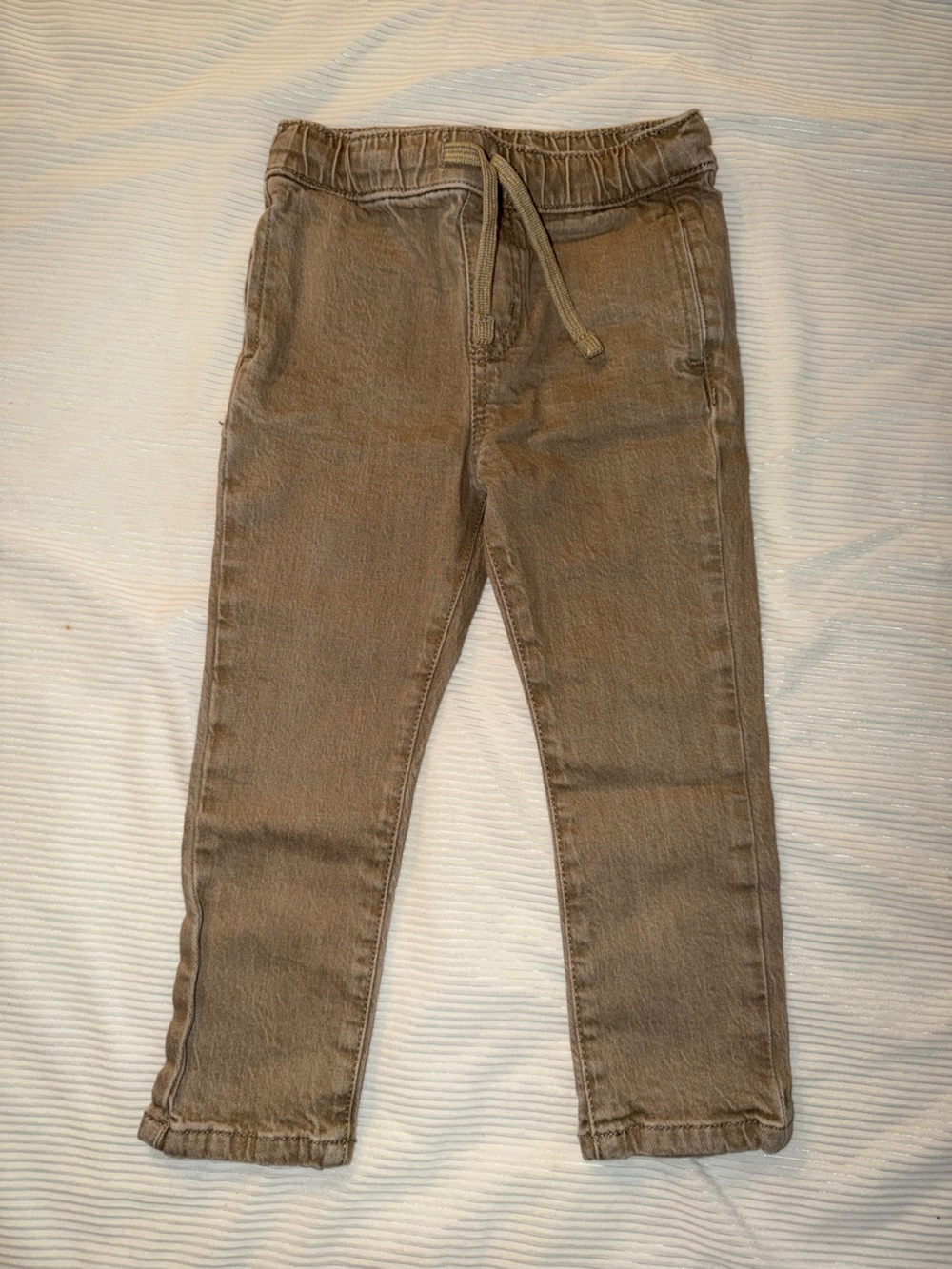 Cat & Jack Toddler 3T Tan Pull On Denim Drawstring Pants Boys